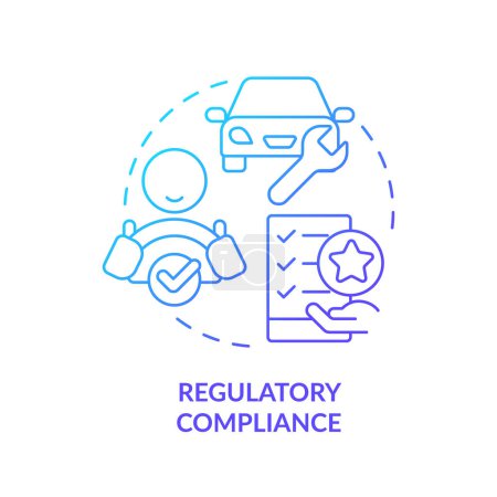 Regulatory compliance blue gradient concept icon. Industry standards, regulation policy. Round shape line illustration. Abstract idea. Graphic design. Easy to use in infographic, presentation