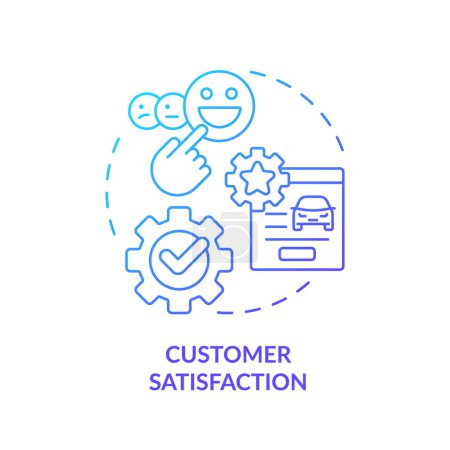 Customer satisfaction blue gradient concept icon. Transportation services, quality assurance. Round shape line illustration. Abstract idea. Graphic design. Easy to use in infographic, presentation