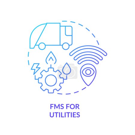 FMS for utilities blue gradient concept icon. Public transportation, city infrastructure. Round shape line illustration. Abstract idea. Graphic design. Easy to use in infographic, presentation