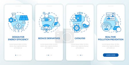 Illustration for Zero waste science blue onboarding mobile app screen. Walkthrough 4 steps editable graphic instructions with linear concepts. UI, UX, GUI template. Myriad Pro-Bold, Regular fonts used - Royalty Free Image