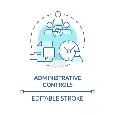 Administrative controls soft blue concept icon. Laboratory information management. Safety data sheet. Round shape line illustration. Abstract idea. Graphic design. Easy to use presentation, article