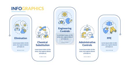 Chemical engineering control rectangle infographic template. Data visualization with 5 steps. Editable timeline info chart. Workflow layout with line icons. Lato-Bold, Regular fonts used