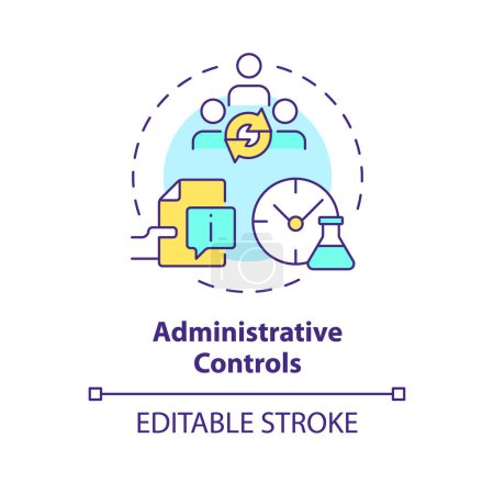 Administrative controls multi color concept icon. Laboratory information management. Safety data sheet. Round shape line illustration. Abstract idea. Graphic design. Easy to use presentation, article