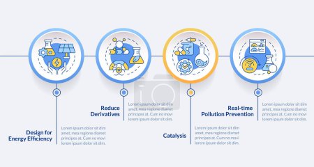 Illustration for Toxic pollution prevention circle infographic template. Data visualization with 4 steps. Editable timeline info chart. Workflow layout with line icons. Lato-Bold, Regular fonts used - Royalty Free Image