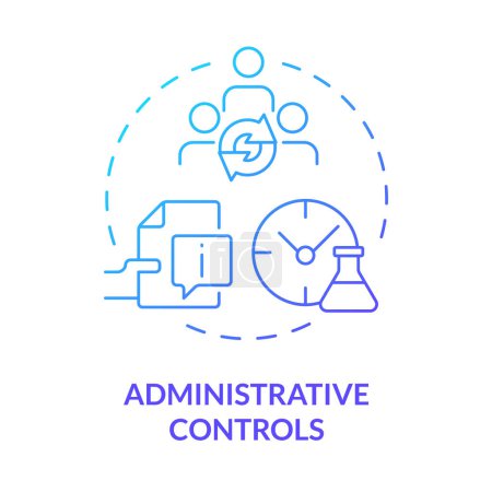 Administrative controls blue gradient concept icon. Laboratory information management. Safety data sheet. Round shape line illustration. Abstract idea. Graphic design. Easy to use presentation
