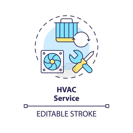 HVAC service multi color concept icon. Heating, ventilation maintenance. Air filter repair. Round shape line illustration. Abstract idea. Graphic design. Easy to use in promotional material