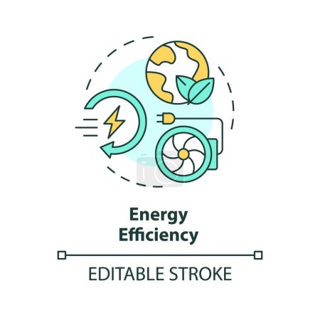 Energy efficiency multi color concept icon. Reducing energy consumption. HVAC system. Round shape line illustration. Abstract idea. Graphic design. Easy to use in promotional material