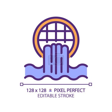 Storm drain RGB color icon. Wastewater runoff. Water management. Flood prevention. Urban infrastructure. Isolated vector illustration. Simple filled line drawing. Editable stroke. Pixel perfect