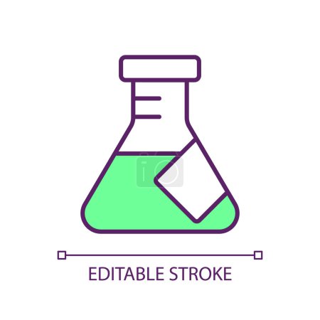 Chemicals marking RGB color icon. Laboratory information management, sample tracking. Material safety, proper storage. Isolated vector illustration. Simple filled line drawing. Editable stroke