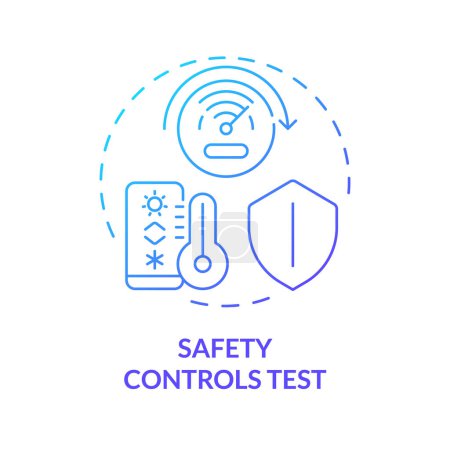 Safety controls test blue gradient concept icon. Alarm system. HVAC safety. Prevent accident. Round shape line illustration. Abstract idea. Graphic design. Easy to use in promotional material