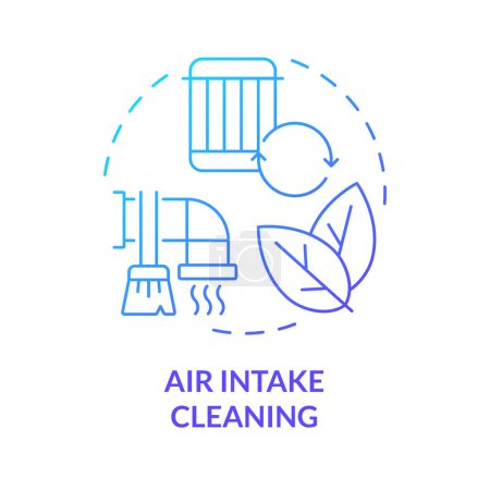 Air intake cleaning blue gradient concept icon. Dust and debris removal. Air purification. Round shape line illustration. Abstract idea. Graphic design. Easy to use in promotional material