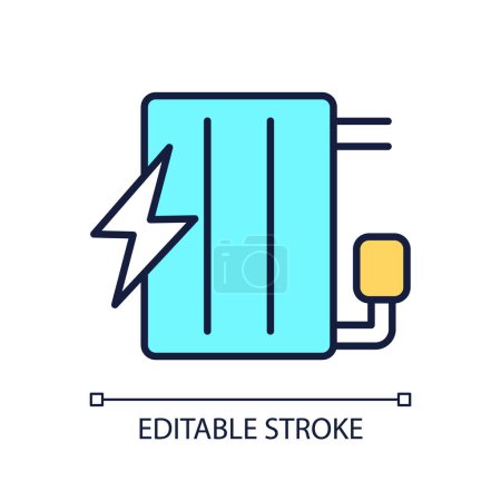 Radiator RGB color icon. HVAC system at home. Temperature control. Central heating system. Electric appliance. Isolated vector illustration. Simple filled line drawing. Editable stroke