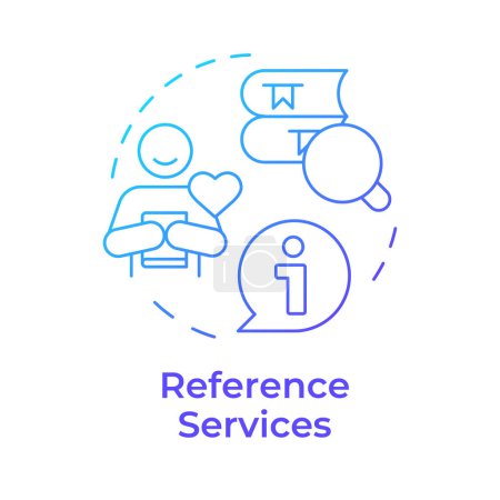 Reference services blue gradient concept icon. Personalized recommendations. Customer satisfaction. Round shape line illustration. Abstract idea. Graphic design. Easy to use in infographic, blog post