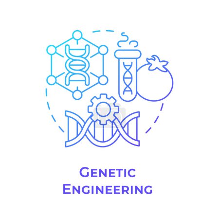 Genetic engineering blue gradient concept icon. Gene manipulation. Precision breeding. Bioengineering. Round shape line illustration. Abstract idea. Graphic design. Easy to use in presentation