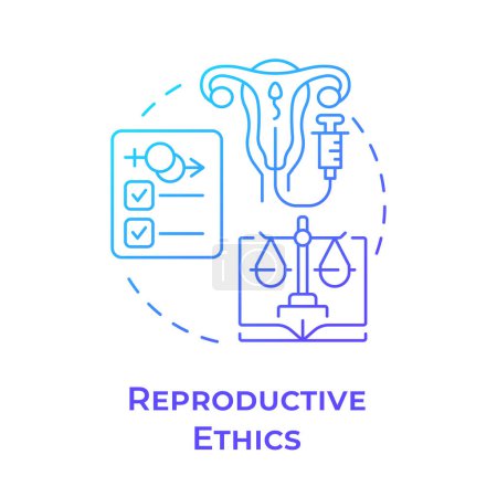 Illustration for Reproductive ethics blue gradient concept icon. Fertility treatment. Informed consent. Medical law. Round shape line illustration. Abstract idea. Graphic design. Easy to use in presentation - Royalty Free Image
