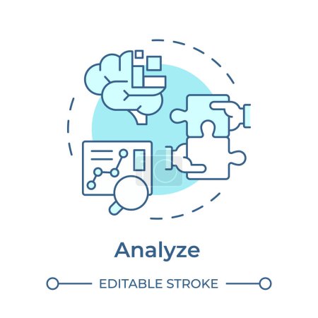 Sigma analyze soft blue concept icon. Analytical tools, performance metrics. Quality control. Round shape line illustration. Abstract idea. Graphic design. Easy to use in infographic, article