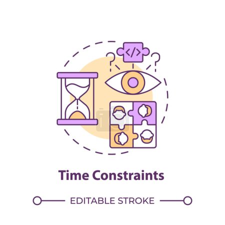 Time constraints multi color concept icon. Hackathon challenge. Time limits and deadlines. Round shape line illustration. Abstract idea. Graphic design. Easy to use in promotional materials