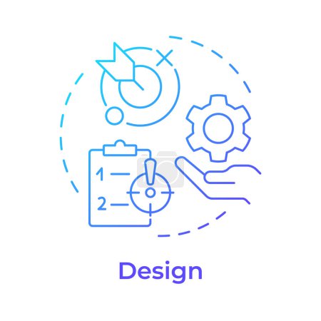 Business Process Management Design Blue Gradient Concept Symbol. Workflow-Management, betriebliche Effizienz. Abbildung der runden Formlinie. Abstrakte Idee. Grafikdesign. Einfach zu bedienen in der Infografik