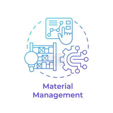 Material management blue gradient concept icon. Supply chain logistics. Resource planning. Round shape line illustration. Abstract idea. Graphic design. Easy to use in infographic, article