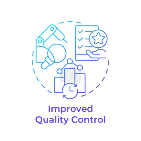 Improved quality control blue gradient concept icon. Performance analysis, inventory management. Round shape line illustration. Abstract idea. Graphic design. Easy to use in infographic, article