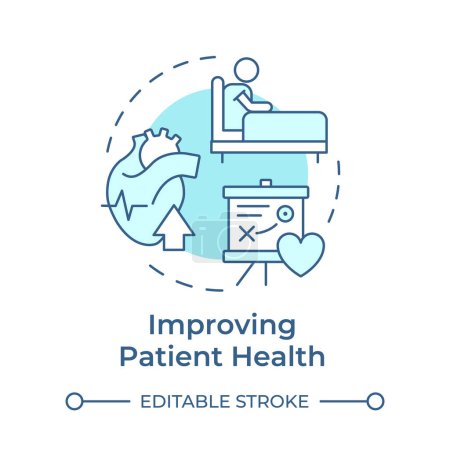 Improving patient health soft blue concept icon. Pharmaceutical services, personalized medicine. Round shape line illustration. Abstract idea. Graphic design. Easy to use in infographic, article