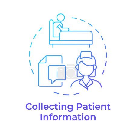 Collecting patient information blue gradient concept icon. Elderly patient medication. Round shape line illustration. Abstract idea. Graphic design. Easy to use in infographic, article