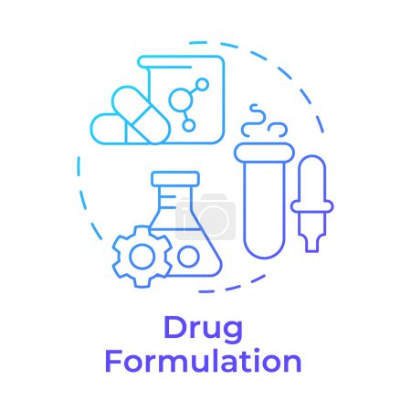 Drug formulation blue gradient concept icon. Quality management, chemical compounds. Round shape line illustration. Abstract idea. Graphic design. Easy to use in infographic, article