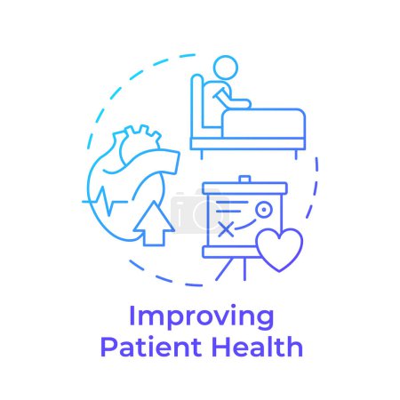 Improving patient health blue gradient concept icon. Pharmaceutical services, personalized medicine. Round shape line illustration. Abstract idea. Graphic design. Easy to use in infographic, article