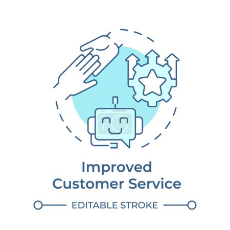 Improved customer service soft blue concept icon. Business intelligence, behavior analysis. Round shape line illustration. Abstract idea. Graphic design. Easy to use in infographic, presentation