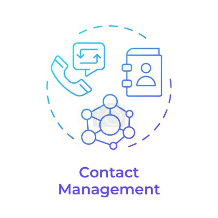 Contact management blue gradient concept icon. Email tracking, customer service. Round shape line illustration. Abstract idea. Graphic design. Easy to use in infographic, presentation