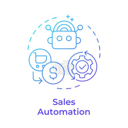 Sales automation blue gradient concept icon. Customer relationships, automation tools. Round shape line illustration. Abstract idea. Graphic design. Easy to use in infographic, presentation