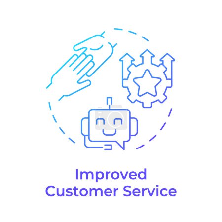 Improved customer service blue gradient concept icon. Business intelligence, behavior analysis. Round shape line illustration. Abstract idea. Graphic design. Easy to use in infographic, presentation