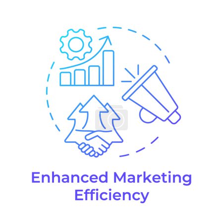 Enhanced marketing efficiency blue gradient concept icon. Customer service, contact management. Round shape line illustration. Abstract idea. Graphic design. Easy to use in infographic, presentation