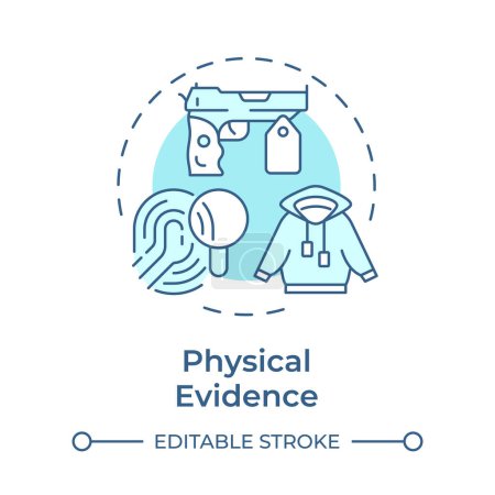 Physical evidence soft blue concept icon. Forensic examination, legal proceeding. Round shape line illustration. Abstract idea. Graphic design. Easy to use in infographic, presentation