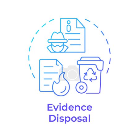 Evidence disposal blue gradient concept icon. Document dispose, data management. Round shape line illustration. Abstract idea. Graphic design. Easy to use in infographic, presentation