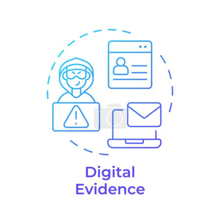 Digital evidence blue gradient concept icon. Cyber forensics, electronic devices. Round shape line illustration. Abstract idea. Graphic design. Easy to use in infographic, presentation
