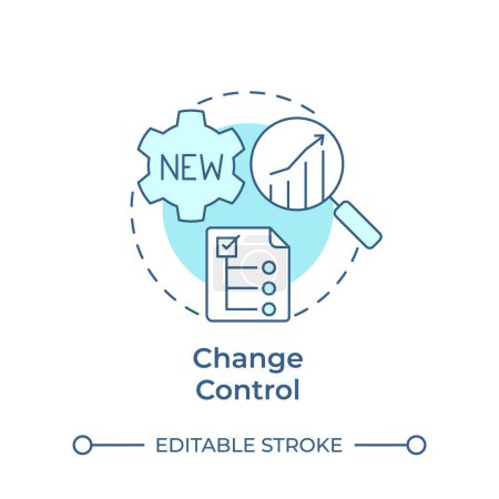 Change control soft blue concept icon. Product development, organization. Process mapping. Round shape line illustration. Abstract idea. Graphic design. Easy to use in infographic, presentation