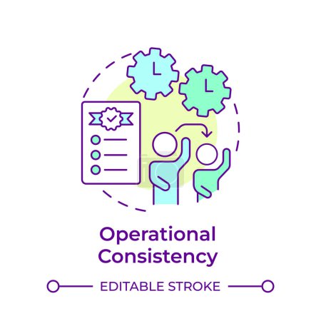 Operational consistency multi color concept icon. Commercial excellence, product quality. Round shape line illustration. Abstract idea. Graphic design. Easy to use in infographic, presentation