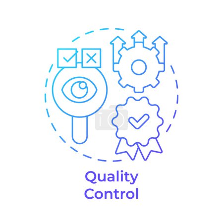 Quality control blue gradient concept icon. Production process, performance improvement. Round shape line illustration. Abstract idea. Graphic design. Easy to use in infographic, presentation