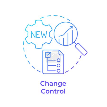 Change control blue gradient concept icon. Product development, process mapping. Round shape line illustration. Abstract idea. Graphic design. Easy to use in infographic, presentation