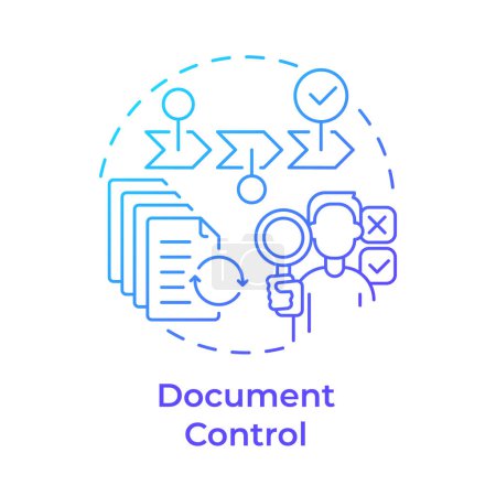 Document control blue gradient concept icon. Records management, data analysis. Round shape line illustration. Abstract idea. Graphic design. Easy to use in infographic, presentation