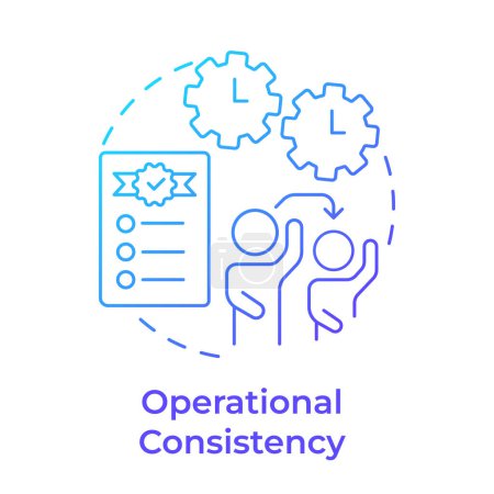 Operational consistency blue gradient concept icon. Commercial excellence, product quality. Round shape line illustration. Abstract idea. Graphic design. Easy to use in infographic, presentation