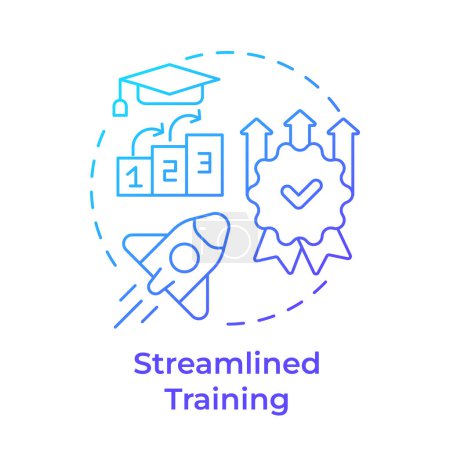 Streamlined training blue gradient concept icon. Quality improvement, operational efficiency. Round shape line illustration. Abstract idea. Graphic design. Easy to use in infographic, presentation