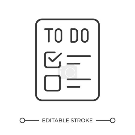 To do list linear icon. Task management. Efficient planning. Project management. Organizational tool. Thin line illustration. Contour symbol. Vector outline drawing. Editable stroke