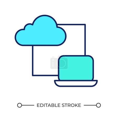 Cloud storage RGB color icon. Secure storage. Access to online memory storage. Internet technology integration. Isolated vector illustration. Simple filled line drawing. Editable stroke