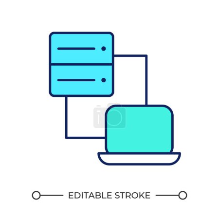 Extranet RGB color icon. Access to server. Computing infrastructure. Server connectivity. Data processing. Isolated vector illustration. Simple filled line drawing. Editable stroke