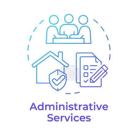 Administrative services blue gradient concept icon. Hoa management, financial administration. Round shape line illustration. Abstract idea. Graphic design. Easy to use in infographic, presentation