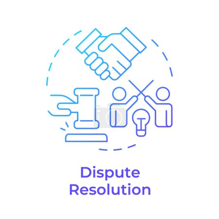 Dispute resolution blue gradient concept icon. Conflict management, meeting presentation. Round shape line illustration. Abstract idea. Graphic design. Easy to use in infographic, presentation