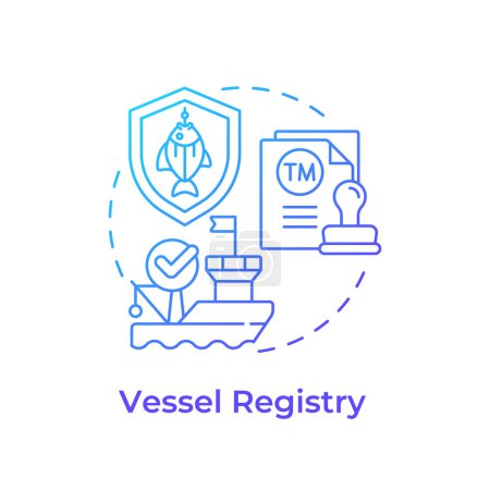 Vessel registry blue gradient concept icon. Regulatory compliance, security standard. Round shape line illustration. Abstract idea. Graphic design. Easy to use in infographic, presentation