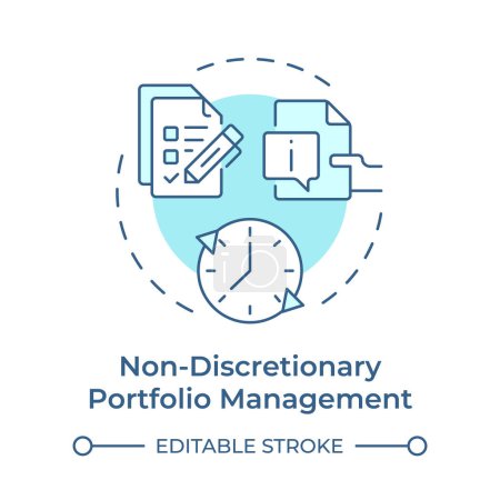 Non-discretionary portfolio management soft blue concept icon. Index fund, capitalization. Round shape line illustration. Abstract idea. Graphic design. Easy to use in infographic, presentation